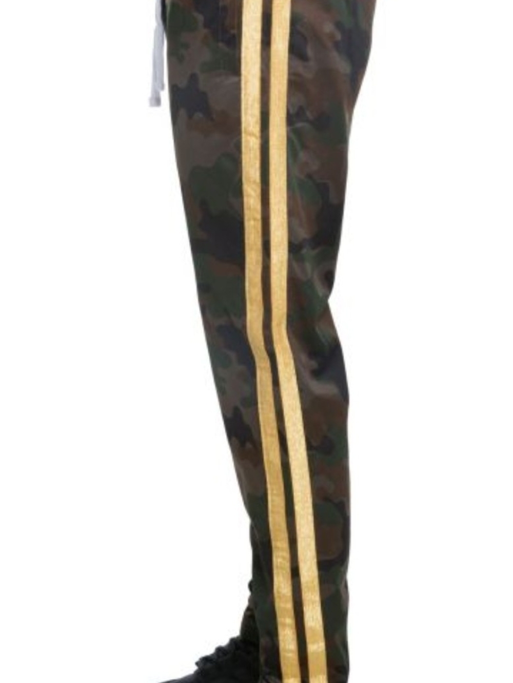 Rebel Minds Men Camouflage Track Pants Joggers With Gold Stripes Size Small NWT